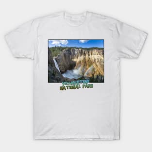 Wyoming State Outline (Lower Yellowstone Falls) T-Shirt